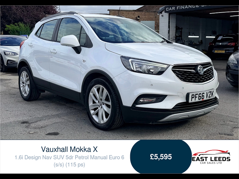 Vauxhall Mokka X 1.6i Design Nav SUV 5dr Petrol Manual Euro 6 (s/s) (115 ps) 5dr Manual 2026