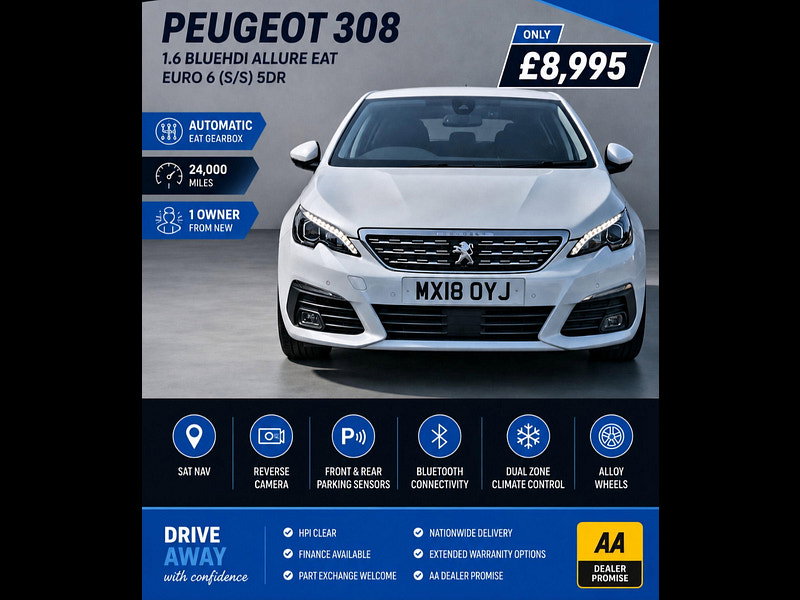 Peugeot 208 1.2 PureTech Allure Hatchback 5dr Petrol EAT Euro 6 (s/s) (110 ps) 5dr Automatic 2017