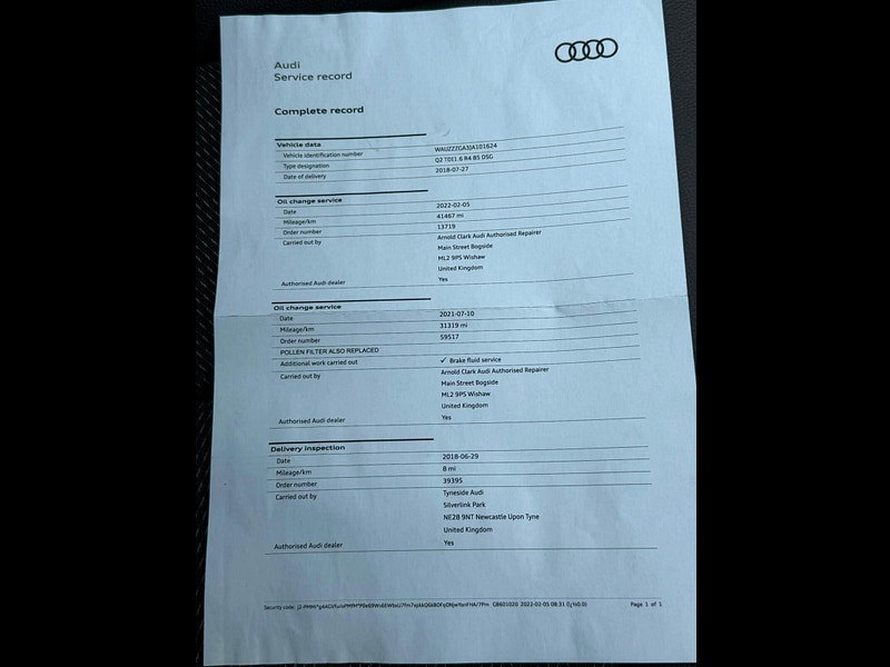 Audi Q2 1.6 TDI S line S Tronic Euro 6 (s/s) 5dr 5dr Automatic 2026