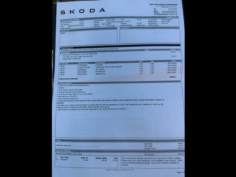 Skoda Karoq 2.0 TSI SportLine DSG 4WD Euro 6 (s/s) 5dr 5dr Automatic 2026