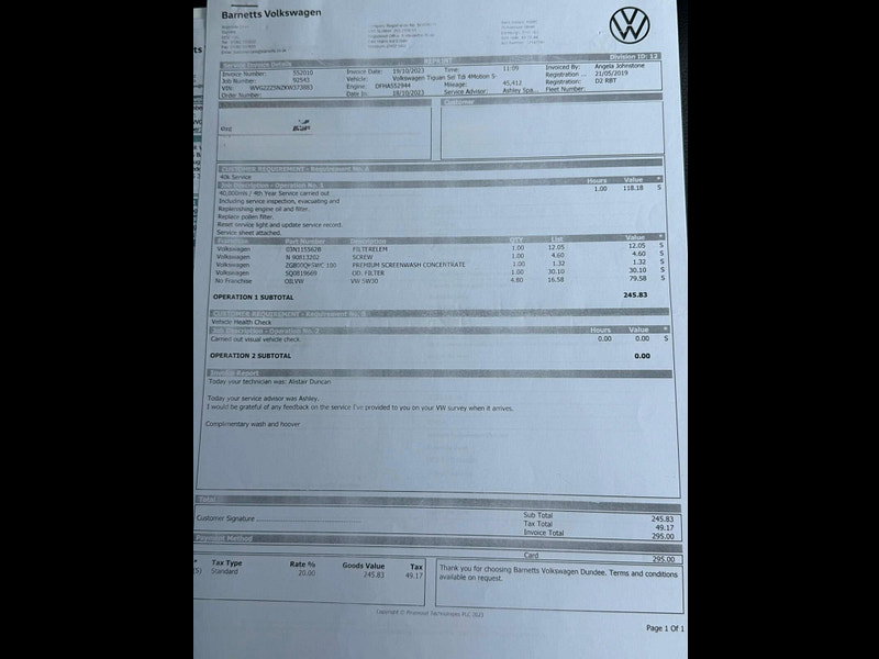 Volkswagen Tiguan 2.0 TDI SEL DSG 4Motion Euro 6 (s/s) 5dr 5dr Automatic 2026