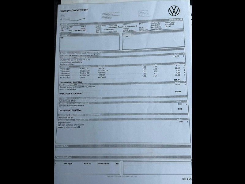 Volkswagen Tiguan 2.0 TDI SEL DSG 4Motion Euro 6 (s/s) 5dr 5dr Automatic 2026