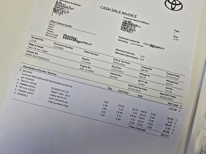 Toyota Yaris 1.4 D-4D TR Hatchback 5dr Diesel Manual Euro 5 (90 ps)
