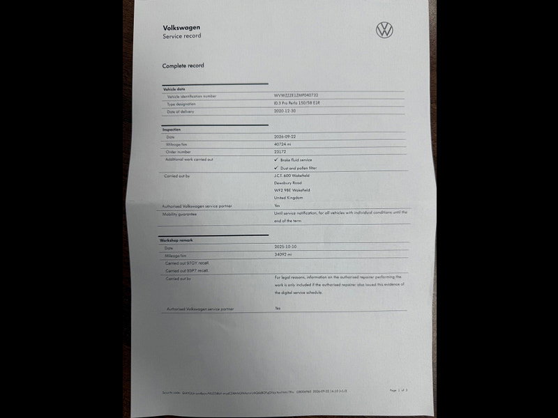 Volkswagen ID.3 Pro Performance 58kWh Life Auto 5dr