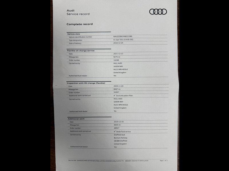 Audi A1 1.6 TDI S line Sportback S Tronic Euro 6 (s/s) 5dr
