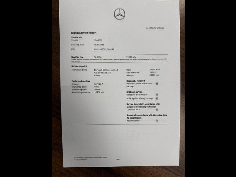 Mercedes-Benz EQA EQA 250 66.5kWh AMG Line Auto 5dr