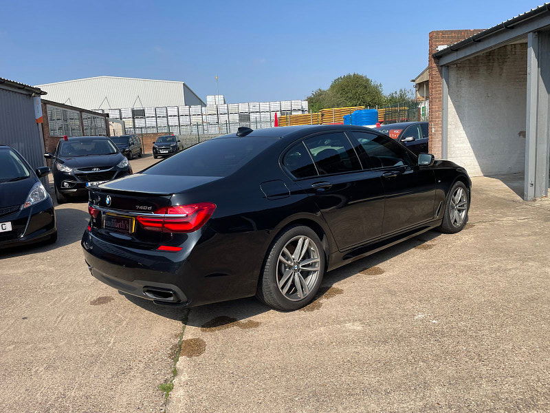 BMW 7 Series 3.0 740d M Sport Saloon 4dr Diesel Auto xDrive Euro 6 (s/s) (320 ps) Black Leather, Soft Close Doors 4dr Automatic 2024