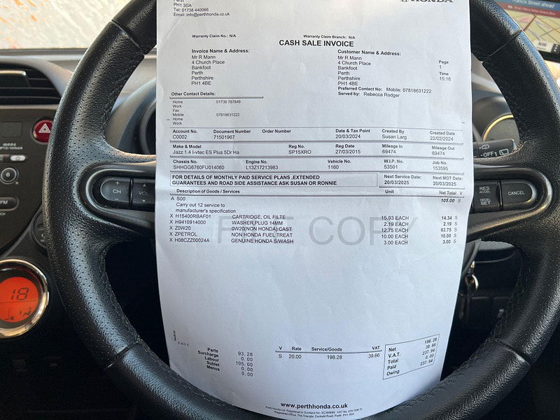 Honda Jazz 1.4 i-VTEC ES Plus Euro 5 5dr 5dr Manual 2025