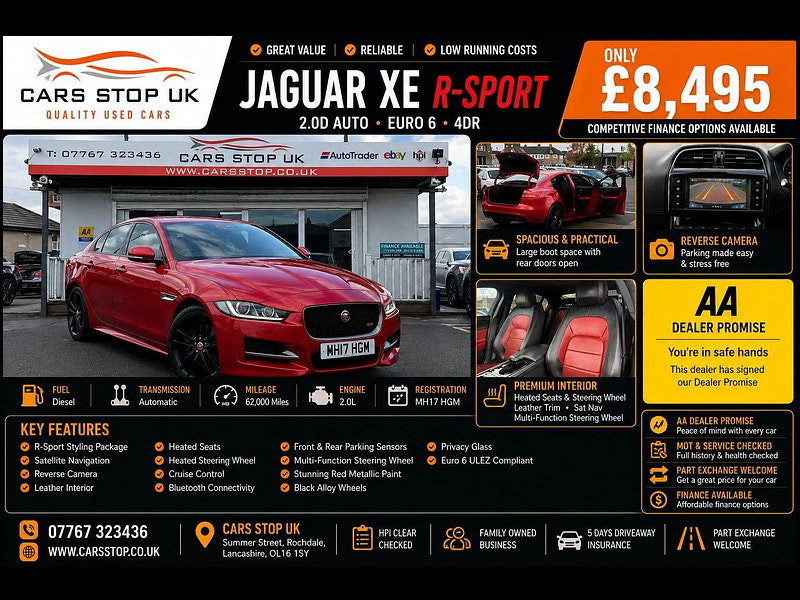 Jaguar XE 2.0d R-Sport Auto Euro 6 (s/s) 4dr 4dr Automatic 2017