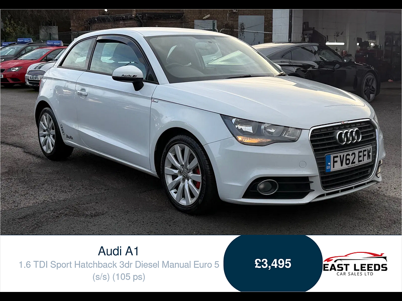 Audi A1 1.6 TDI Sport Hatchback 3dr Diesel Manual Euro 5 (s/s) (105 ps) 3dr Manual 2026