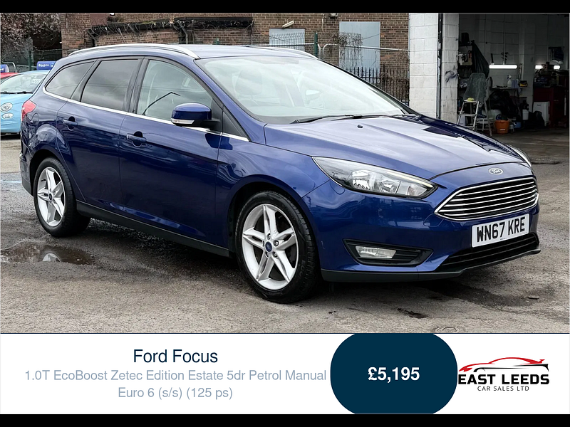 Ford Focus 1.0T EcoBoost Zetec Edition Estate 5dr Petrol Manual Euro 6 (s/s) (125 ps) 5dr Manual 2026