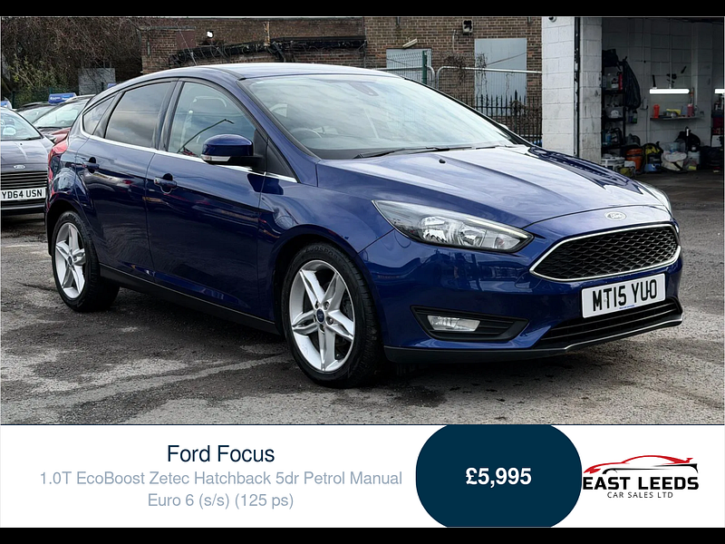Ford Focus 1.0T EcoBoost Zetec Hatchback 5dr Petrol Manual Euro 6 (s/s) (125 ps) 5dr Manual 2026