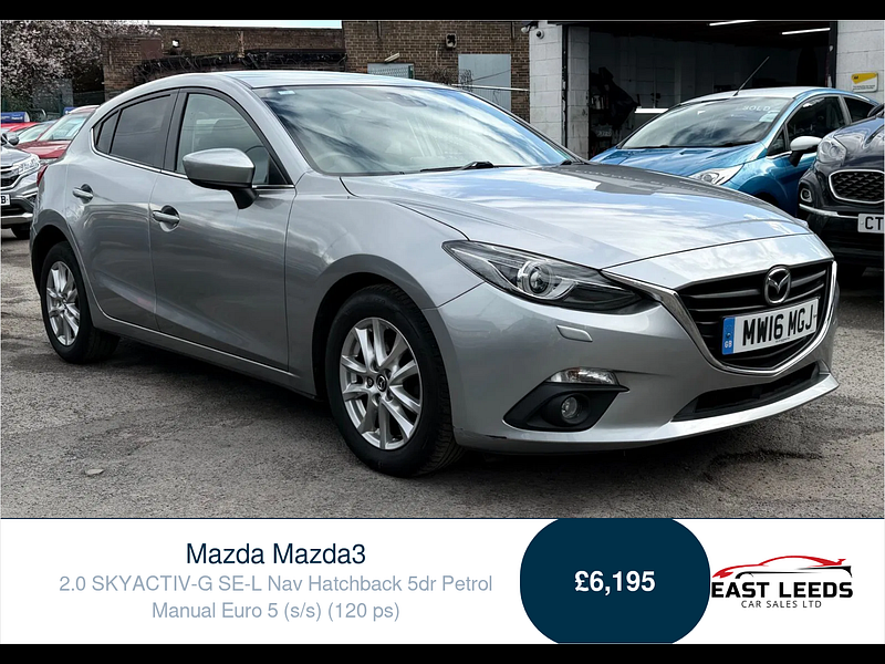 Mazda Mazda3 2.0 SKYACTIV-G SE-L Nav Hatchback 5dr Petrol Manual Euro 5 (s/s) (120 ps) 5dr Manual 2026