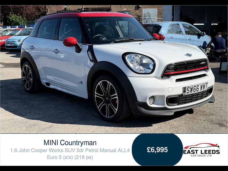 MINI Countryman 1.6 John Cooper Works SUV 5dr Petrol Manual ALL4 Euro 5 (s/s) (218 ps) 5dr Manual 2026