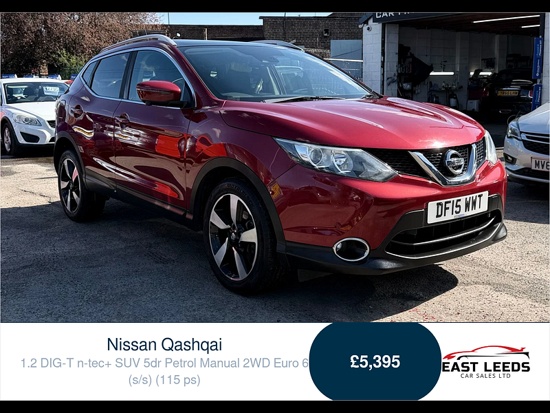 Nissan Qashqai 1.2 DIG-T n-tec+ SUV 5dr Petrol Manual 2WD Euro 6 (s/s) (115 ps) 5dr Manual 2026