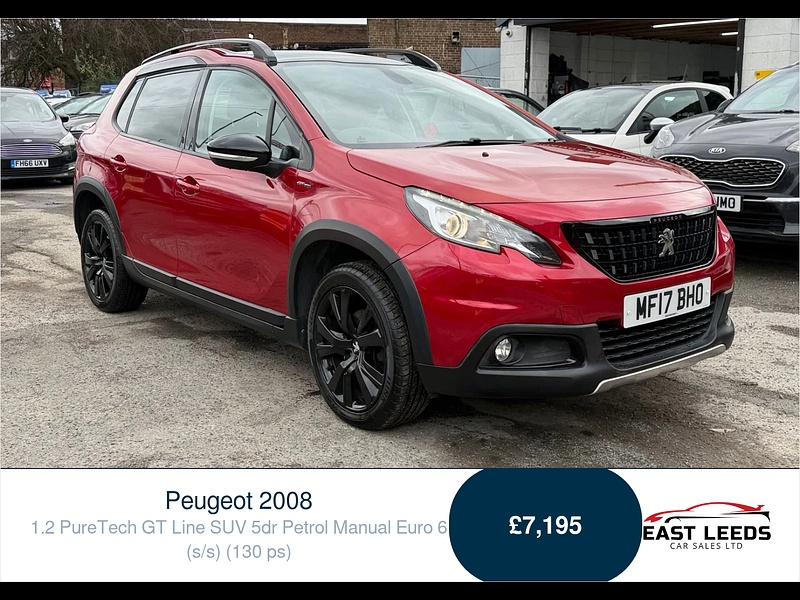 Peugeot 2008 1.2 PureTech GT Line SUV 5dr Petrol Manual Euro 6 (s/s) (130 ps) 5dr Manual 2026