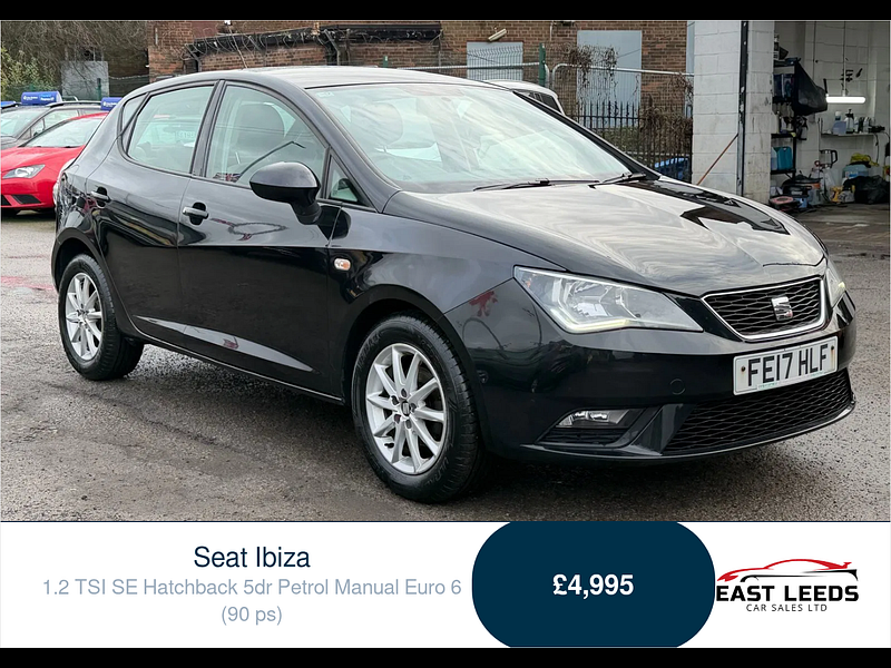 Seat Ibiza 1.2 TSI SE Hatchback 5dr Petrol Manual Euro 6 (90 ps) 5dr Manual 2026