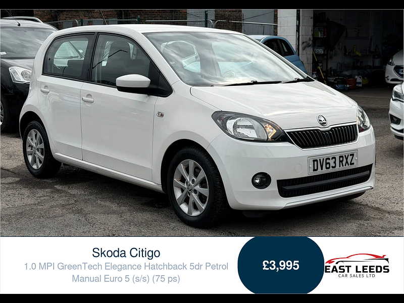 Skoda Citigo 1.0 MPI GreenTech Elegance Hatchback 5dr Petrol Manual Euro 5 (s/s) (75 ps) 5dr Manual 2026