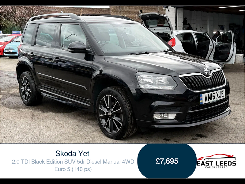 Skoda Yeti 2.0 TDI Black Edition SUV 5dr Diesel Manual 4WD Euro 5 (140 ps) 5dr Manual 2026