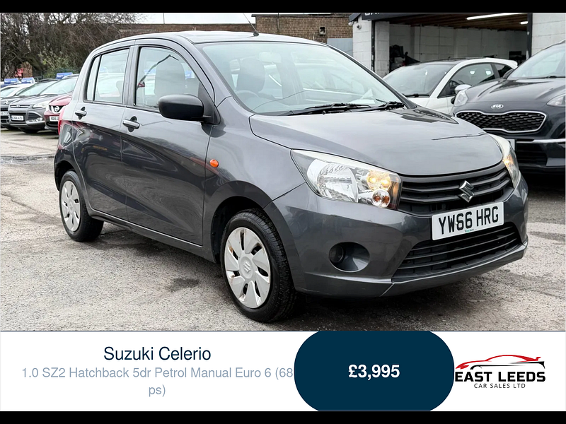 Suzuki Celerio 1.0 SZ2 Hatchback 5dr Petrol Manual Euro 6 (68 ps) 5dr Manual 2026