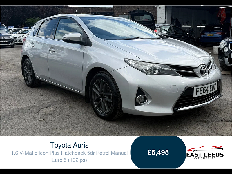 Toyota Auris 1.6 V-Matic Icon Plus Hatchback 5dr Petrol Manual Euro 5 (132 ps) 5dr Manual 2026