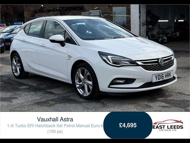 Vauxhall Astra 1.4i Turbo SRi Hatchback 5dr Petrol Manual Euro 6 (150 ps) 5dr Manual 2026