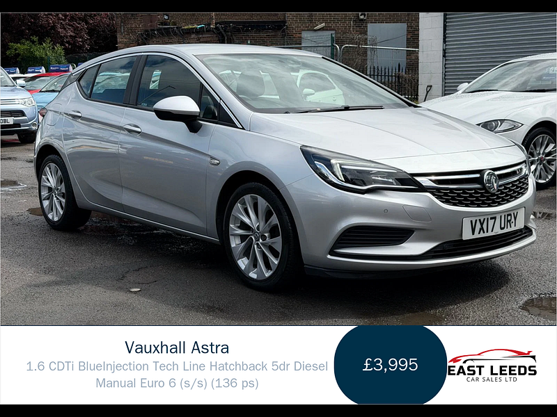 Vauxhall Astra 1.6 CDTi BlueInjection Tech Line Hatchback 5dr Diesel Manual Euro 6 (s/s) (136 ps) 5dr Manual 2026