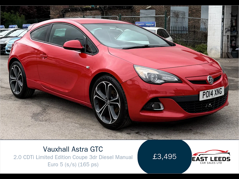 Vauxhall Astra GTC 2.0 CDTi Limited Edition Coupe 3dr Diesel Manual Euro 5 (s/s) (165 ps) 3dr Manual 2026