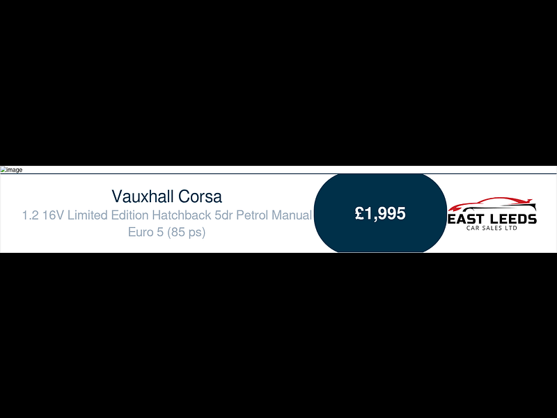 Vauxhall Corsa 1.2 16V Limited Edition Hatchback 5dr Petrol Manual Euro 5 (85 ps) 5dr Manual 2026