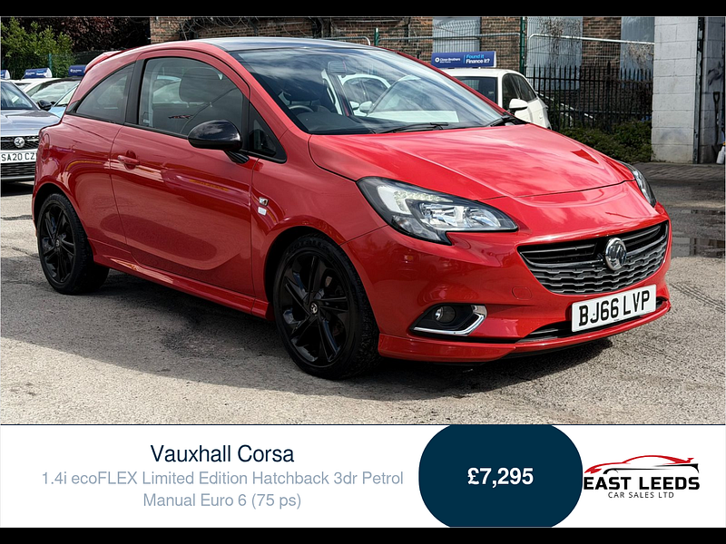 Vauxhall Corsa 1.4i ecoFLEX Limited Edition Hatchback 3dr Petrol Manual Euro 6 (75 ps) 3dr Manual 2026