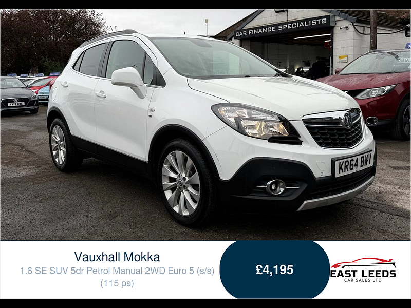 Vauxhall Mokka 1.6 SE SUV 5dr Petrol Manual 2WD Euro 5 (s/s) (115 ps) 5dr Manual 2026