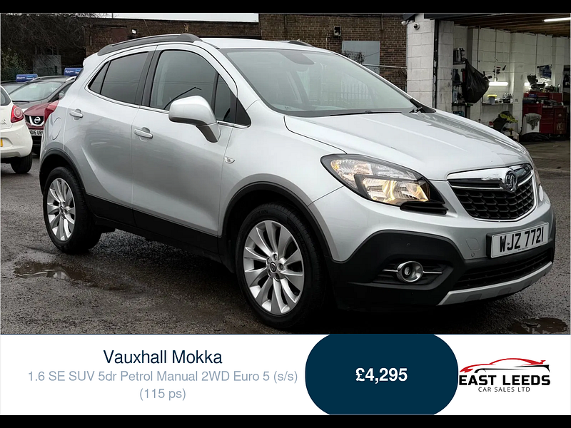 Vauxhall Mokka 1.6 SE SUV 5dr Petrol Manual 2WD Euro 5 (s/s) (115 ps) 5dr Manual 2026