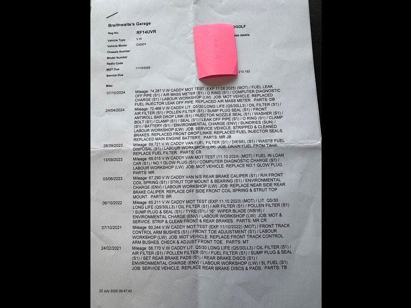 Volkswagen Caddy 1.6 TDI C20 Trendline L1 H1 4dr 4dr Manual 2025