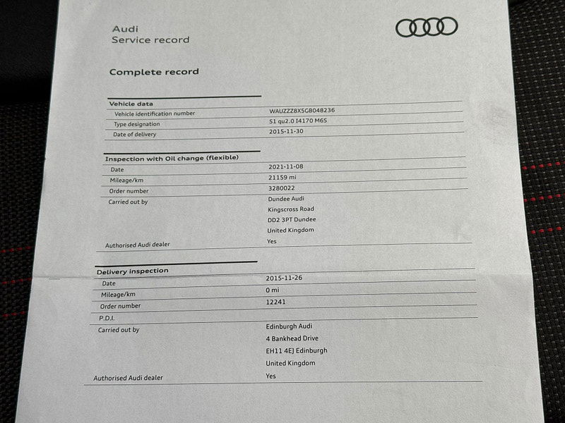 Audi S1 2.0 TFSI quattro Euro 6 (s/s) 3dr 3dr Manual 2025