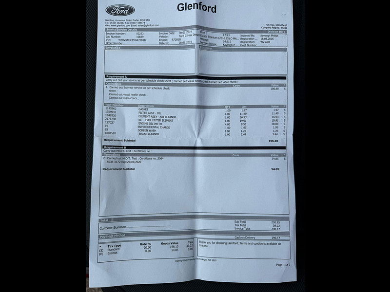 Ford C-Max 1.5 TDCi Titanium Euro 6 (s/s) 5dr 5dr Manual 2025