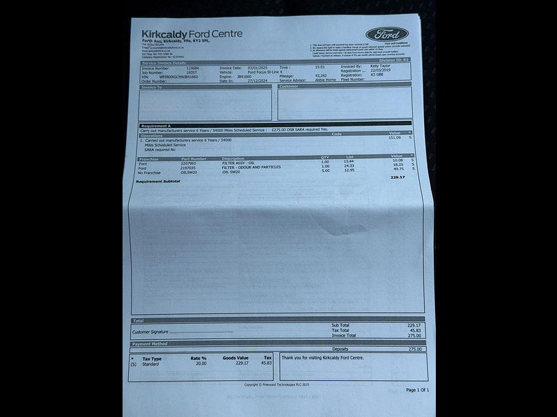 Ford Focus 1.0T EcoBoost ST-Line X Euro 6 (s/s) 5dr 5dr Manual 2026