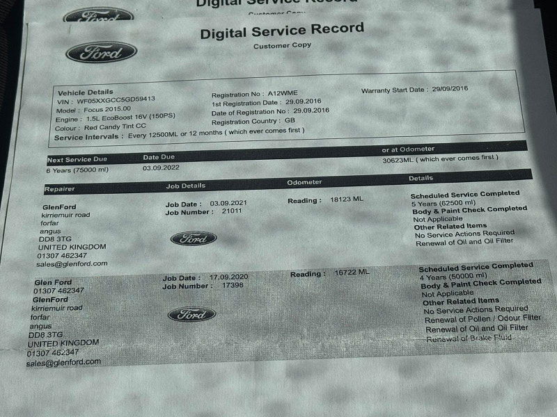 Ford Focus 1.5T EcoBoost Titanium Euro 6 (s/s) 5dr 5dr Manual 2025