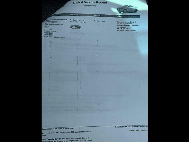 Ford Ranger 2.0 EcoBlue Wildtrak 4WD Euro 6 4dr 4dr Manual 2025