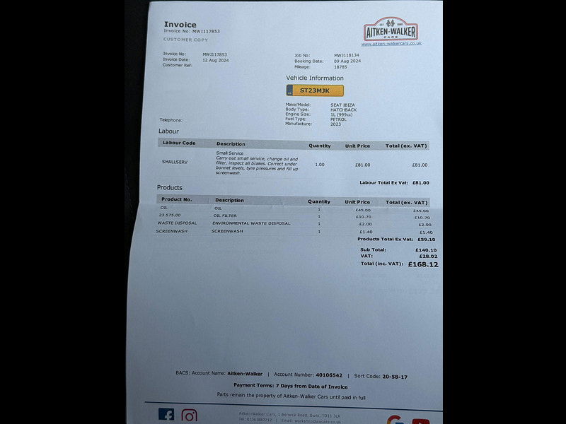 Seat Ibiza 1.0 TSI XCELLENCE Euro 6 (s/s) 5dr 5dr Manual 2026