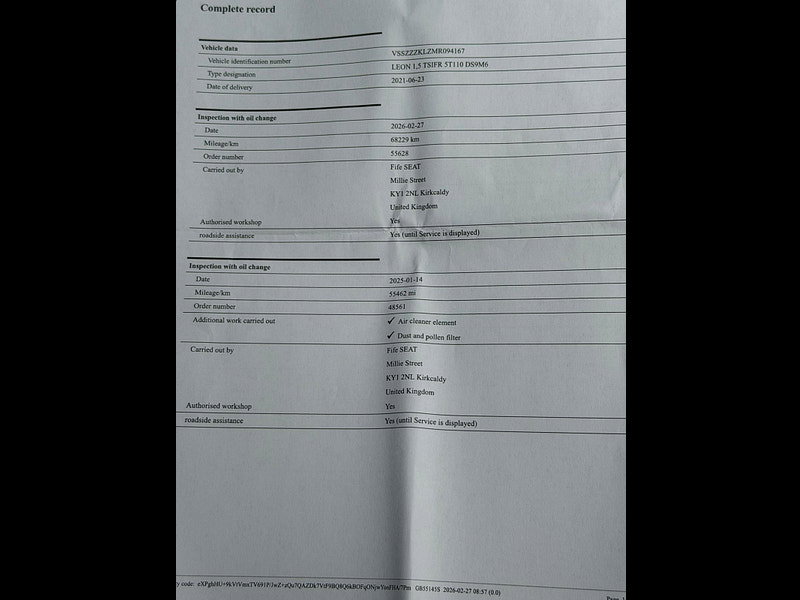 Seat Leon 1.5 TSI EVO FR Sport Euro 6 (s/s) 5dr 5dr Manual 2026