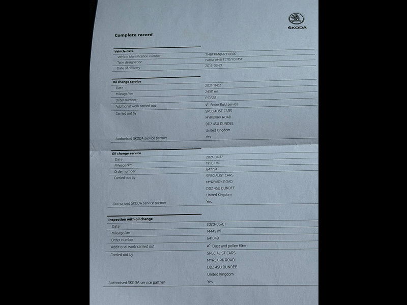 Skoda Fabia 1.0 TSI SE Euro 6 (s/s) 5dr 5dr Manual 2025