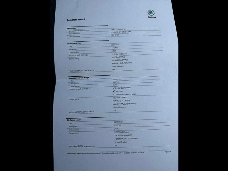 Skoda Yeti 1.2 TSI SE L Outdoor DSG Euro 6 (s/s) 5dr 5dr Automatic 2026