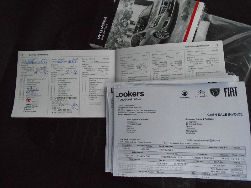 Vauxhall Meriva 1.4L Life MPV 5dr Petrol Manual Euro 6 (99 bhp) 5dr Manual 2025