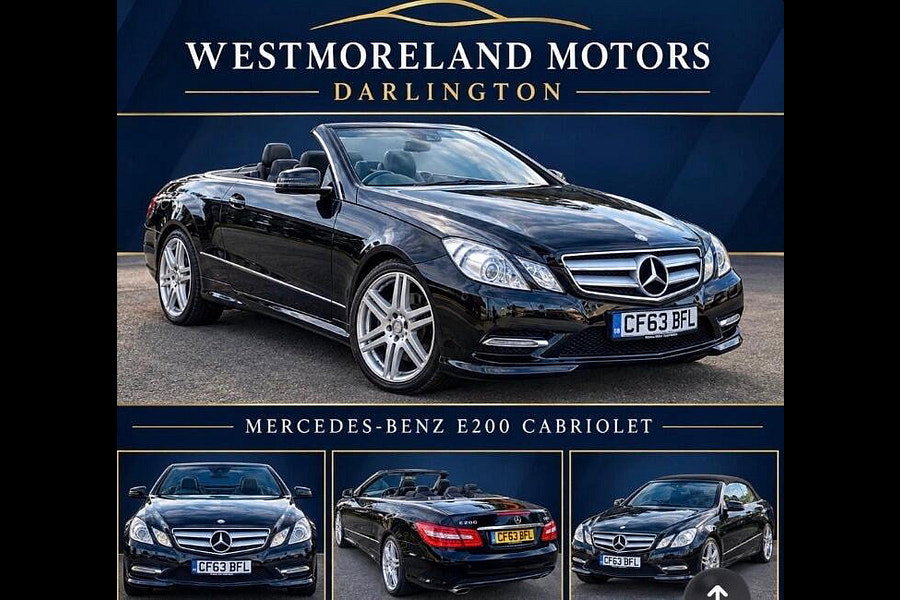 2013 Mercedes-Benz E Class 1.8 E200 BlueEfficiency Sport Cabriolet G-Tronic+ Euro 5 (s/s) 2dr